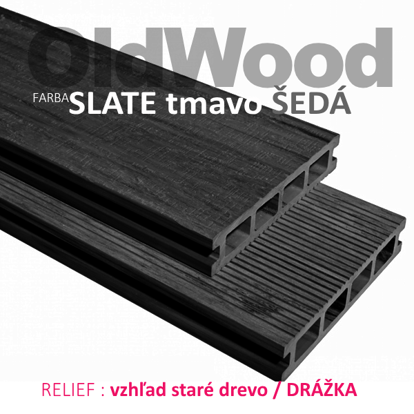 Terasová doska OLD WOOD - farba_SLATE